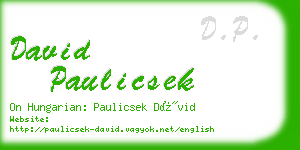 david paulicsek business card